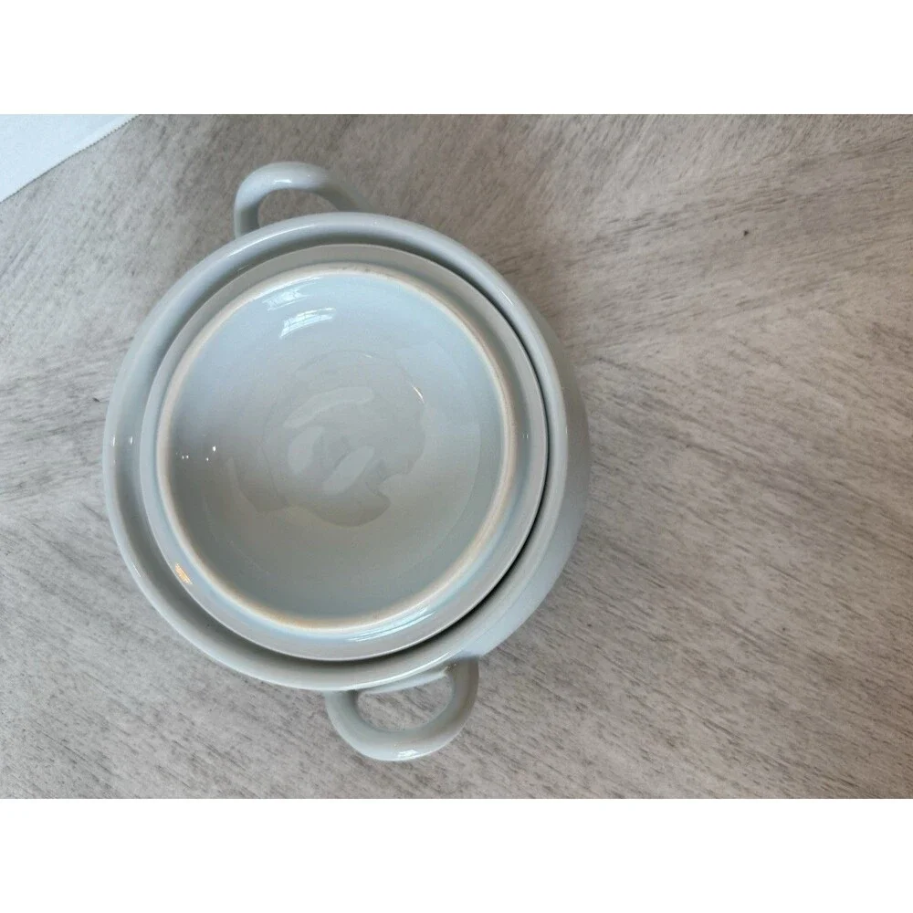 Japanese Celadon Blue-Large Tureen Covered Pot‎ Vintage Signed